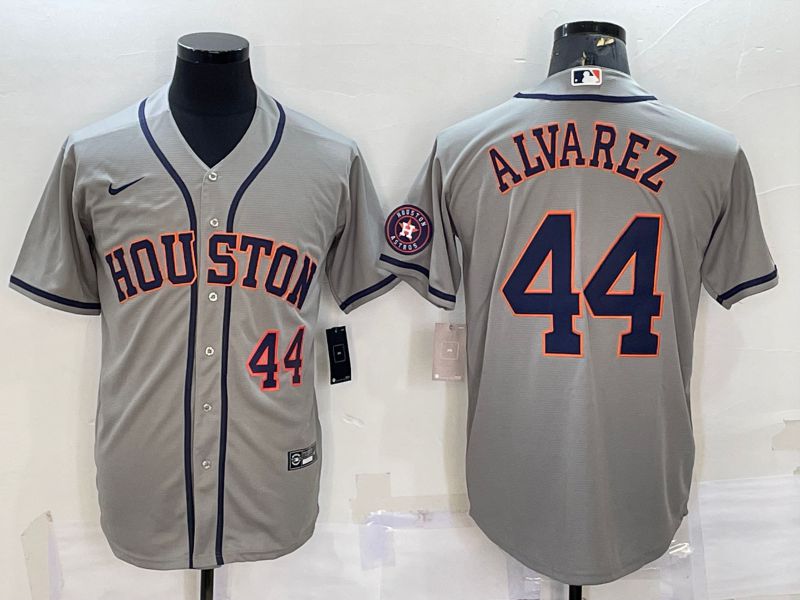 Men Houston Astros 44 Alvarez Grey Game Nike 2022 MLB Jersey